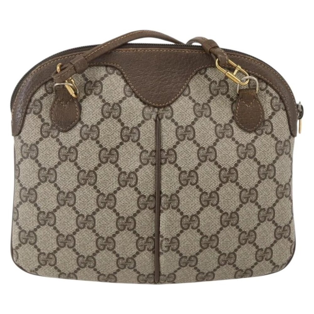 GUCCI GG Supreme Web Sherry Line Bag PVC Beige Gold 904 02 047 Auth 157639 - Picture 3 of 16